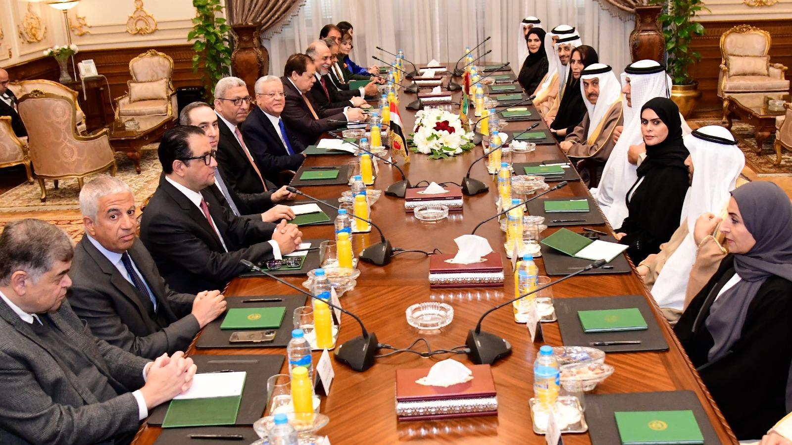 المستشار الدكتور حنفي جبالي يستقبل رئيس المجلس الوطني الاتحادي الإماراتي*‎