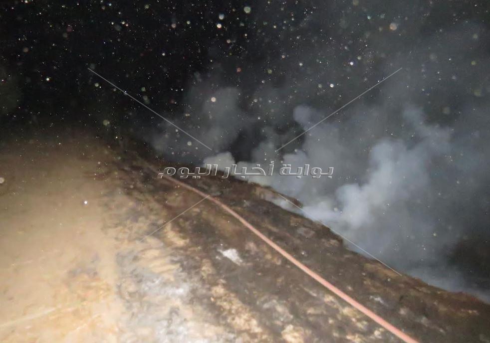 حريق بمزرعة وزارة الزراعة على ضفاف النيل بسوهاج
