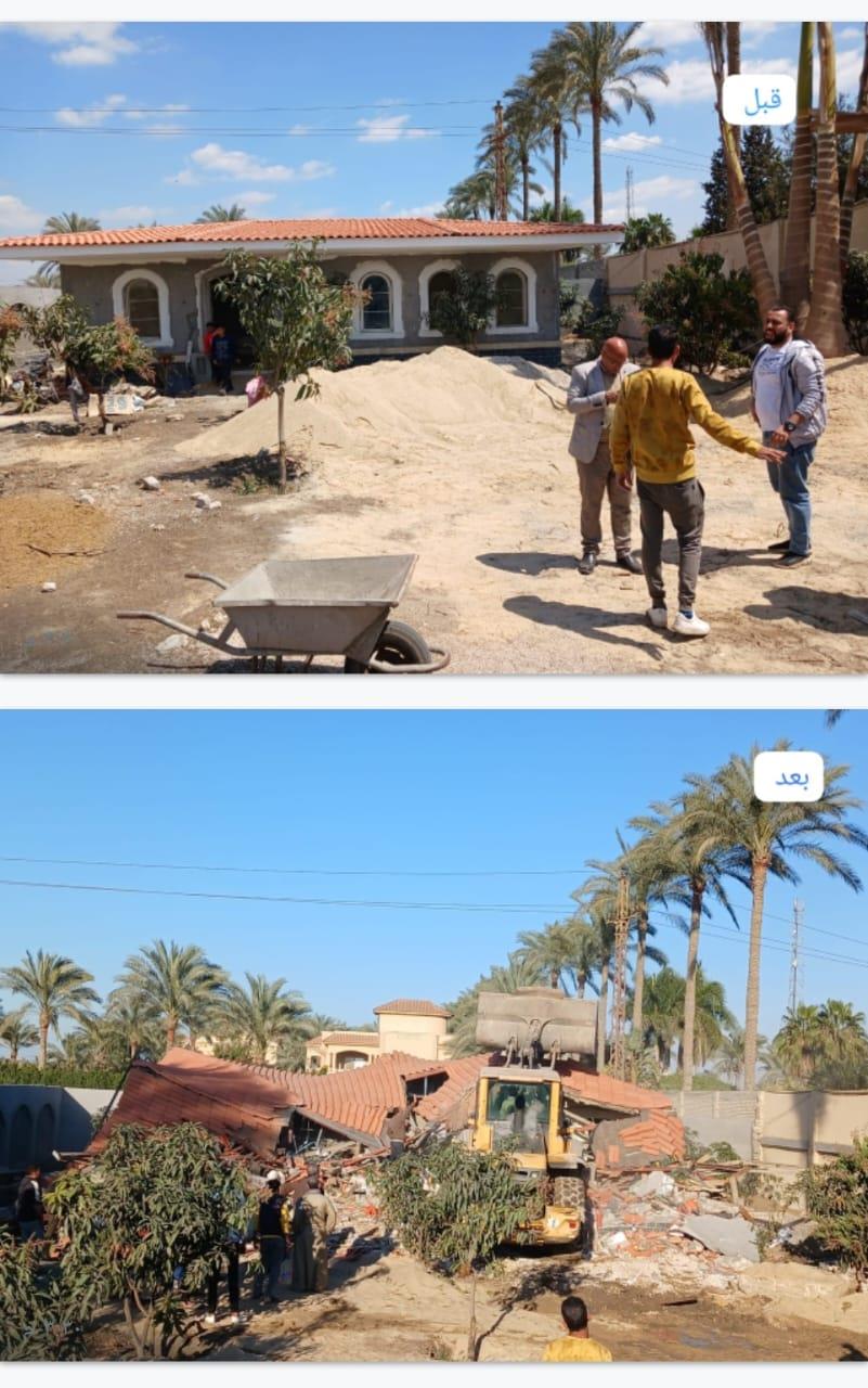 حاله تعدي بالبناء المخالف علي الأراضي الزراعية بالجيزة 