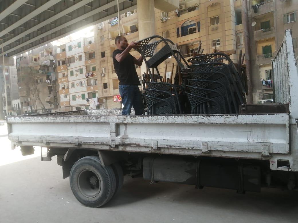 تمشيط الشوارع من أي إشغالات أوتعديات علي الطريق العام 