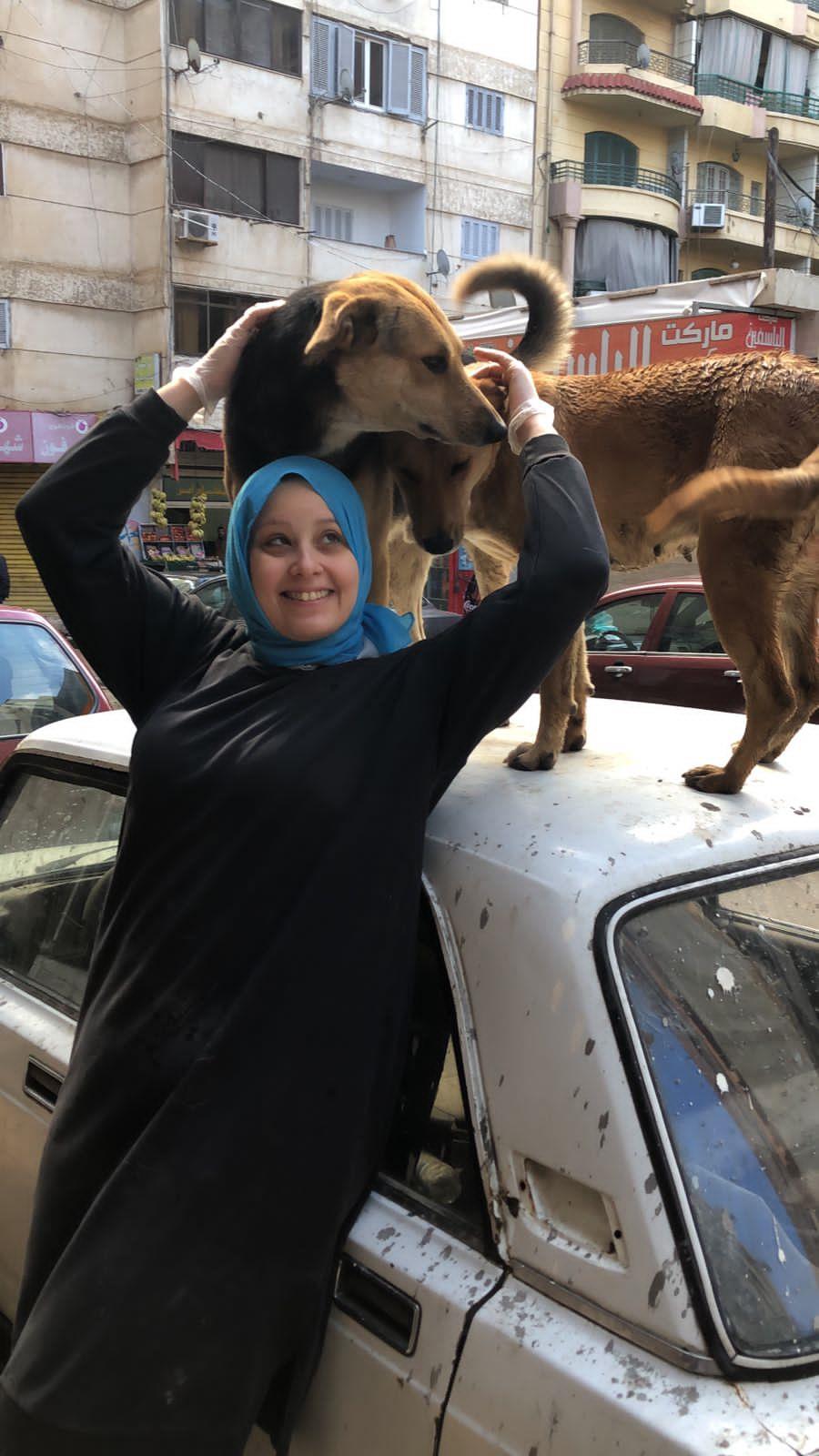 نهى وندا تطعمان الكلاب والقطط