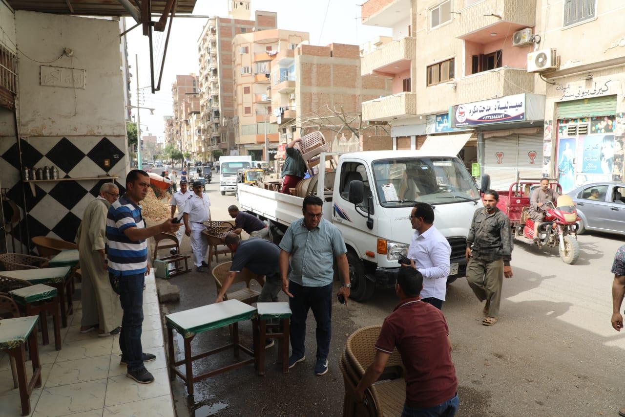 حملة إشغالات بشوارع حي غرب شبين الكوم  بالمنوفية| صور