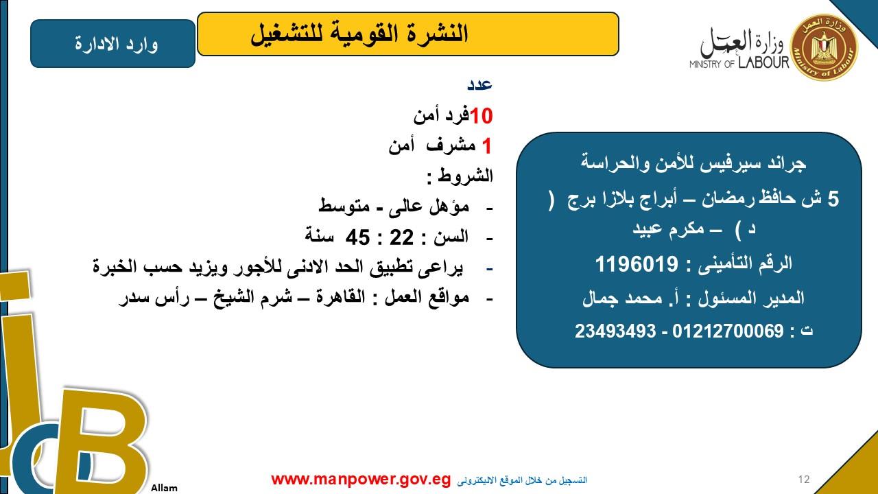  العمل تعلن 5242 وظائف جديدة في 8 محافظات  