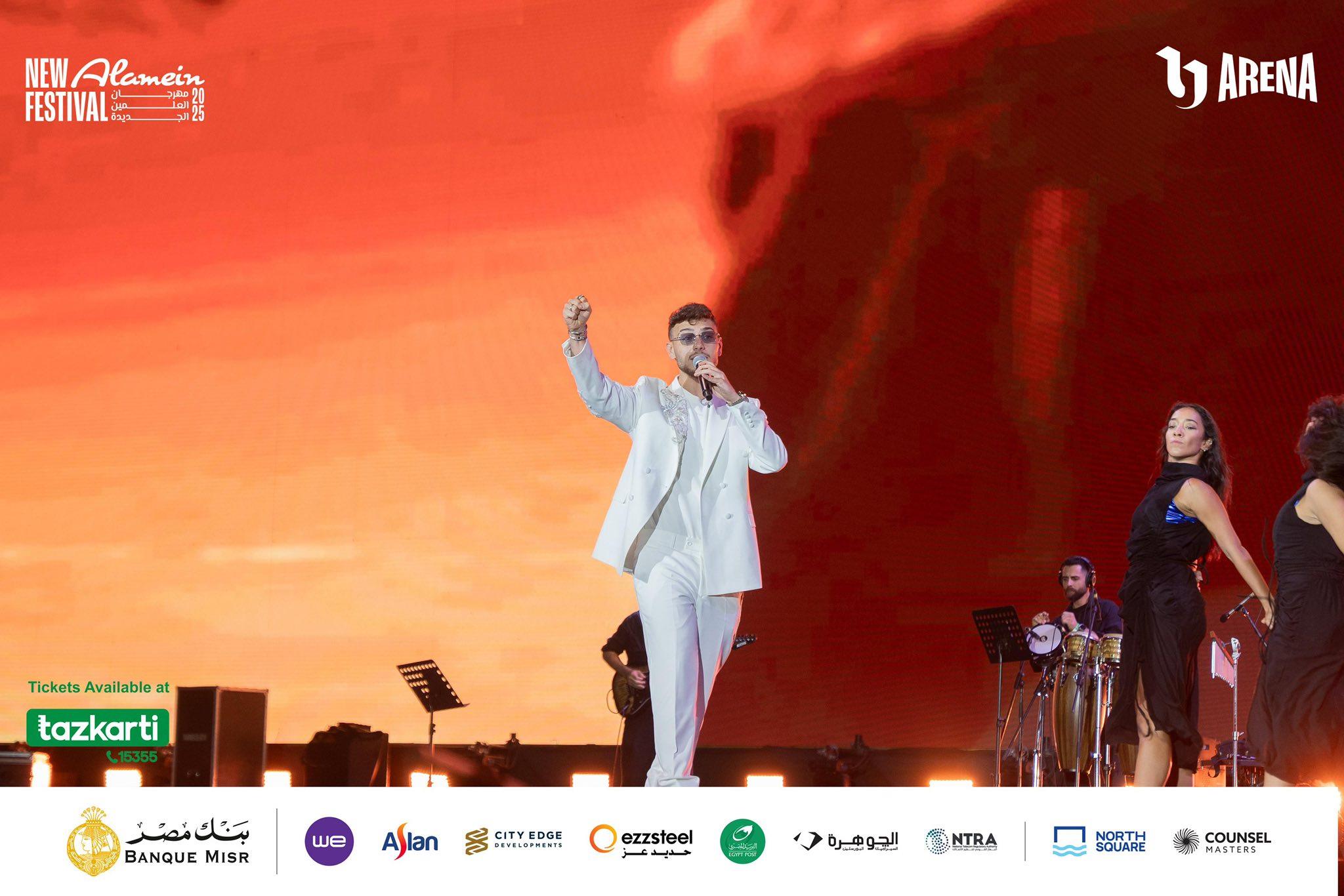 تامر حسني والشامي يشعلان حفل مهرجان العلمين