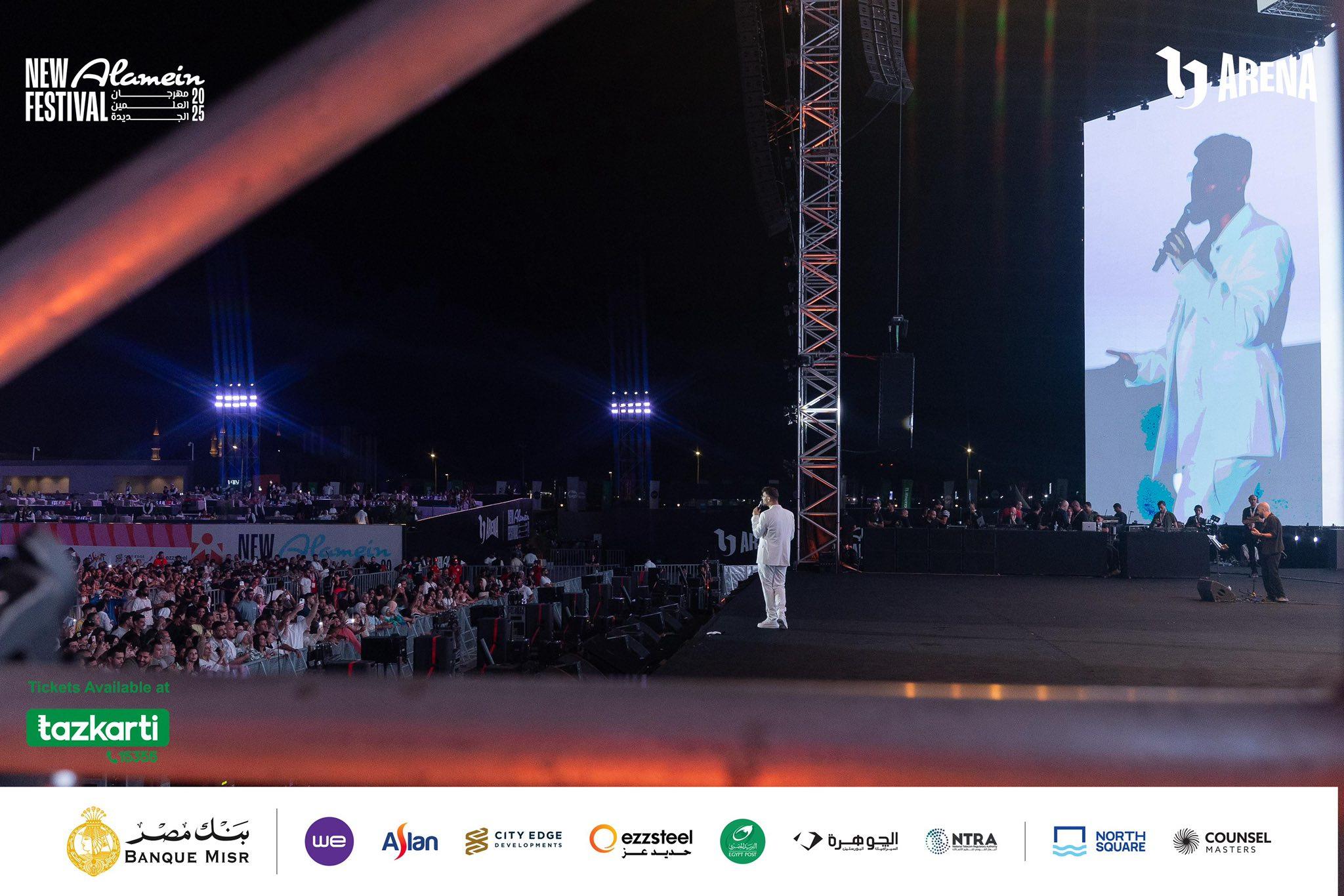 تامر حسني والشامي يشعلان حفل مهرجان العلمين