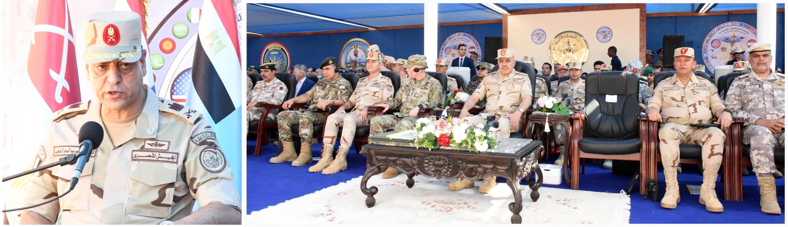 الفريق أحمد خليفة رئيس أركان حرب القوات المسلحة يشهد تنفيذ أحد الأنشطة التدريبية الرئيسية