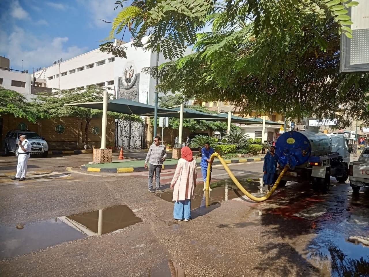 مياه المنوفية: شفط تجمعات مياه الأمطار بمدينة شبين الكوم | صور