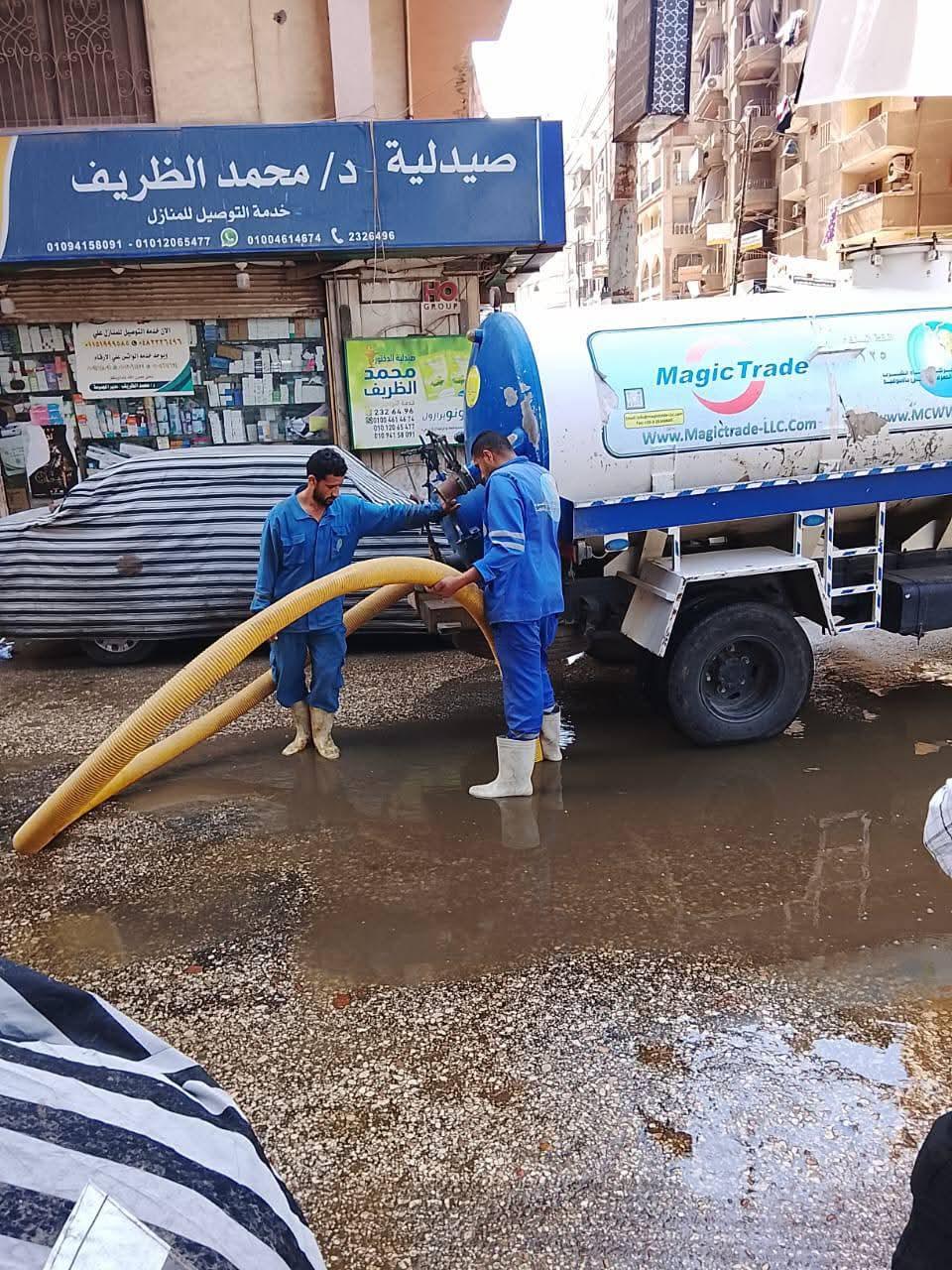 مياه المنوفية: شفط تجمعات مياه الأمطار بمدينة شبين الكوم | صور