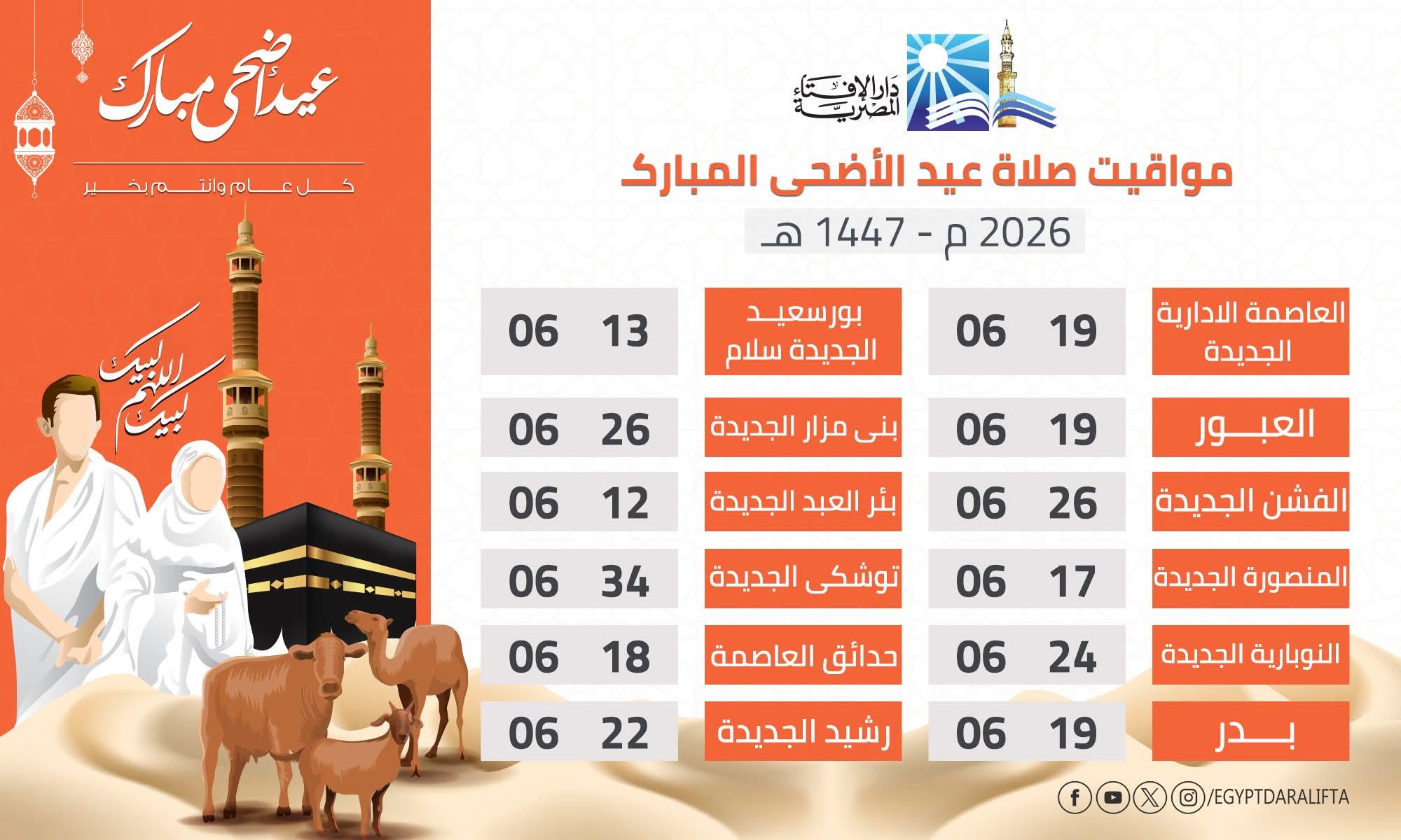 صلاة عيد الأضحى المبارك 2026 