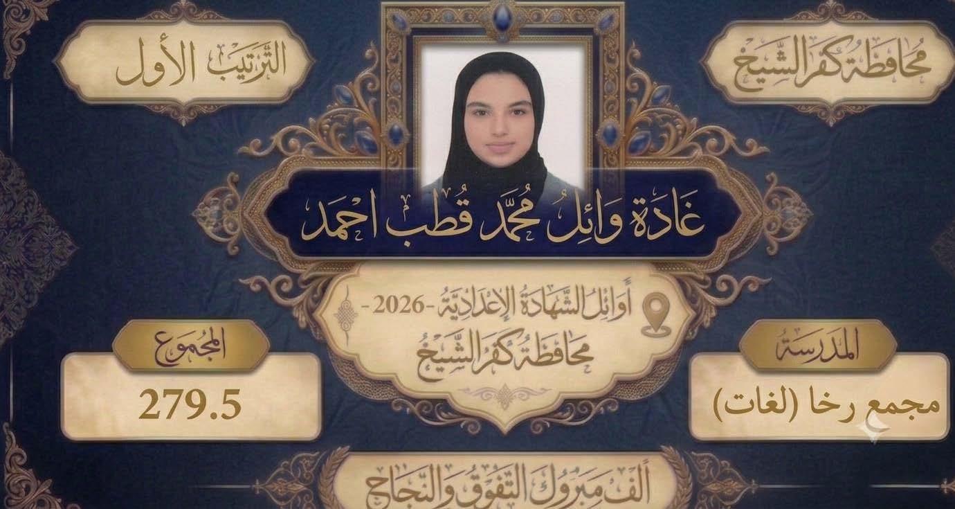 بالأسماء.. كفر الشيخ تعلن قائمة أوائل الشهادة الإعدادية 2025/2026