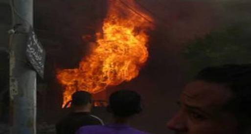 إصابة أربعة عمال في حريق بمصنع الحديد والصلب بحلوان