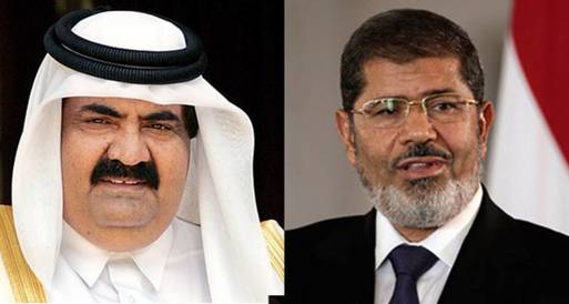 الرئيس مرسي يستقبل أمير قطر