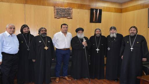 محمد بدر محافظ الاقصر الانبا سلوانس أسقف ورئيس دير الأنبا باخوميوس