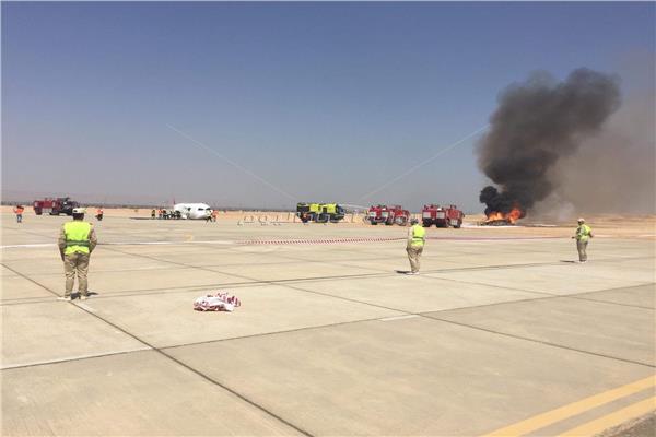 تجربة الطوارئ بمطار سوهاج 