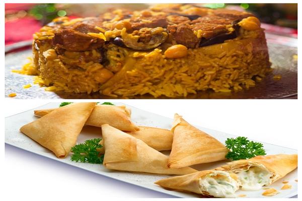 مقلوبة اللحم وسمبوسك جبن بالزعتر
