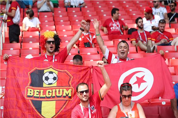 جماهير تونس وبلجيكا من الملعب