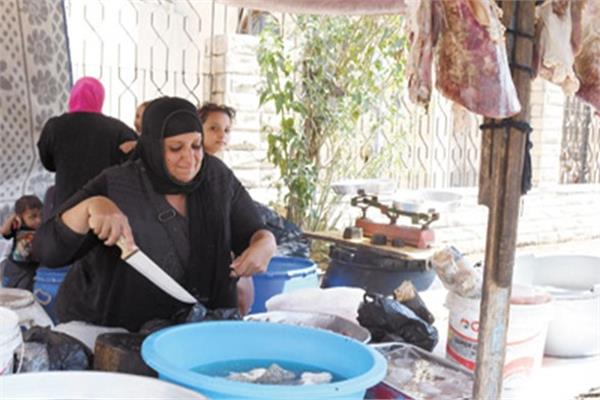أم كريم أشهر جزارة بمنطقة السيدة زينب