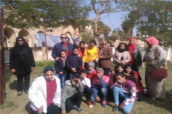 وفد من حقوق الإنسان يزور الحديقة الثقافية للأطفال بالسيدة زينب