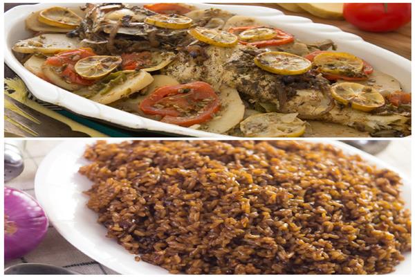  فطارك عندنا | صينية سمك بالبطاطس - أرز صيادية - بابا غنوج 
