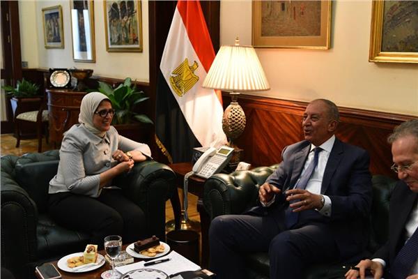وزيرة الصحة والسكان د.هالة زايد، محافظ البحر الأحمر اللواء أحمد عبدالله