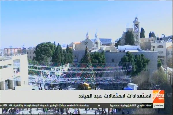 استعدادات كنيسة المهد لاحتفالات عيد الميلاد المجيد 