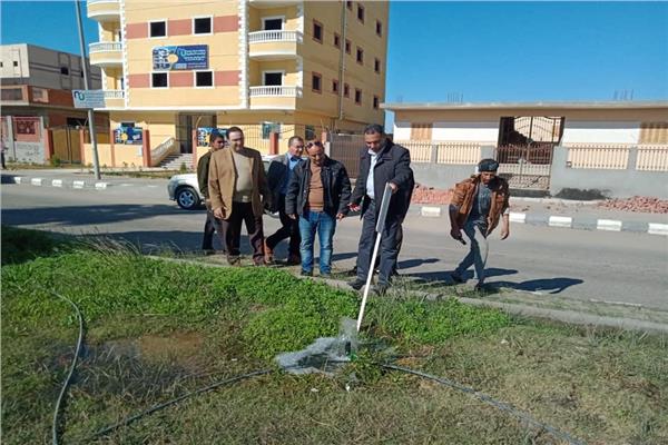   أعمال زراعة وصيانة المسطحات الخضراء بمدينة النوبارية الجديدة