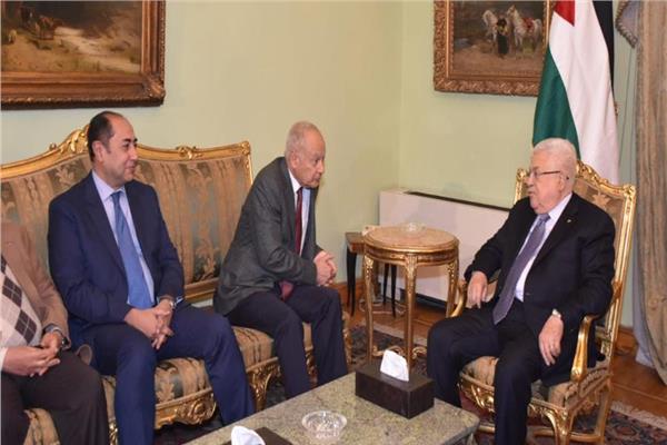  أحمد أبو الغيط الأمين العام لجامعة الدول العربية و الرئيس الفلسطيني محمود عباس