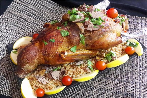 طريقة عمل البط المحشو أرز بالخلطة