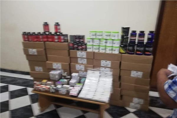 ضبط كمية من المكملات الغذائية الغير خالصة الضرائب والرسوم الجمركية