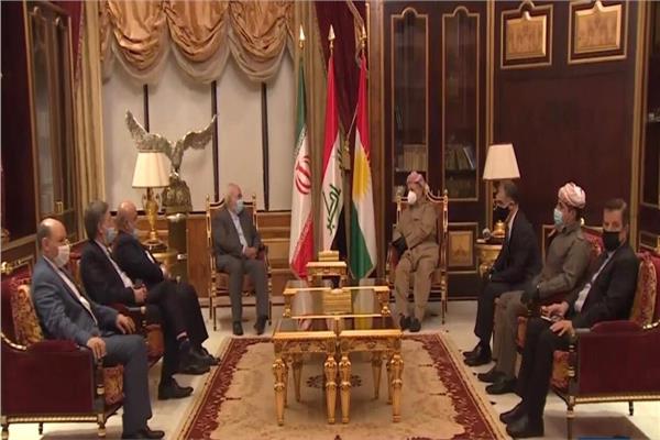 بارزاني يستقبل وزير الخارجية الإيراني فى أربيل