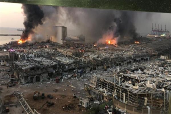 آثار الدمار الناتج عن الانفجار