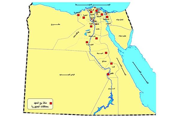 خريطة بيع الامصال واللقاحات البيطرية 