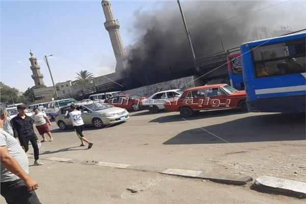 السيطرة علي حريق أسفل كوبري السيدة عائشه