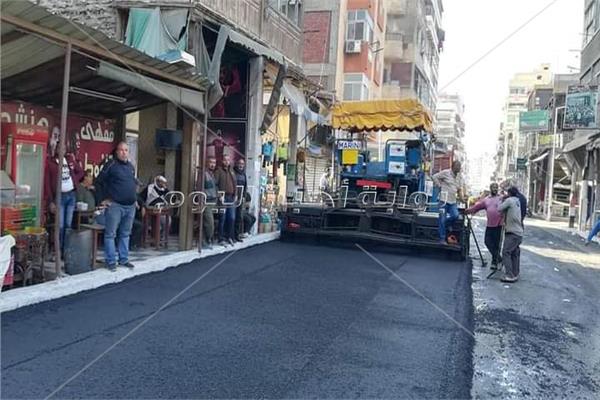 رصف الشوارع  بحى العرب ببورسعيد