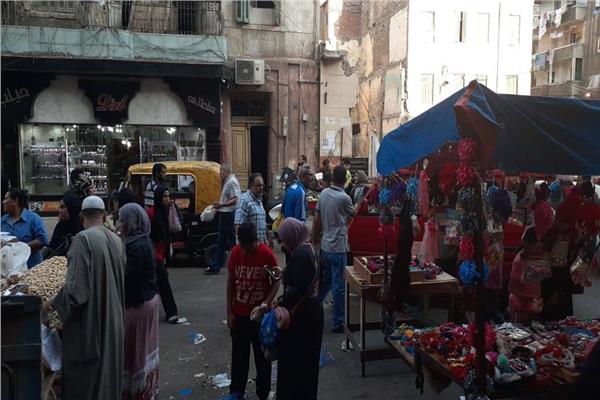 إشغالات طريق في حي وسط الإسكندرية