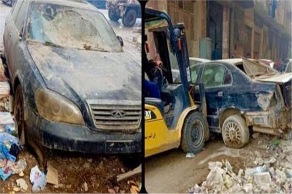 حملة اشغالات ورفع سيارات متهالكة في العمرانية