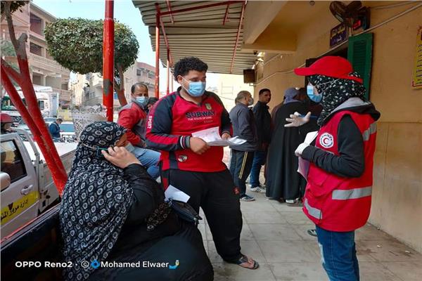 الهلال الاحمر ينظم  حملات للتوعية ضد  فيرس كورونا بالمنوفيه