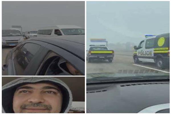 مشهد بطولي من رجال المرور لحماية المواطنين من مخاطر الشبورة 