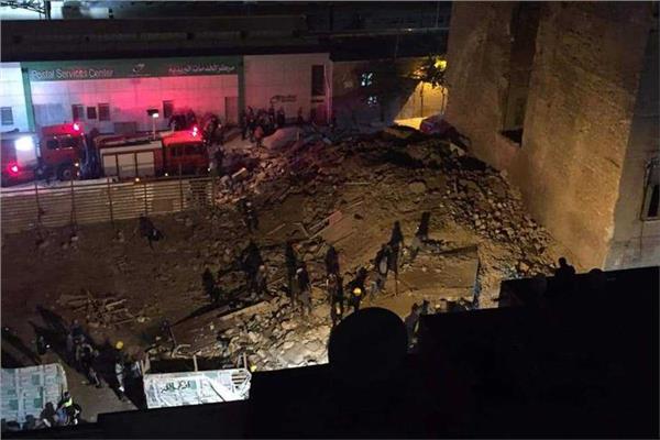 انهيار عقار بمنطقة الخليفة 