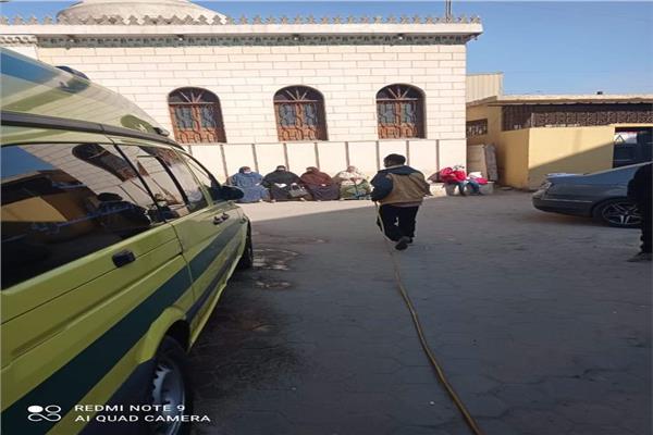 تطهير موقف سيارات ومستشفى بهتيم المركزي بالقليوبية