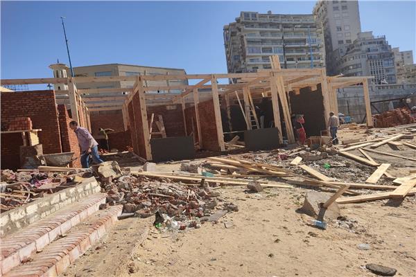 ازالة مبانى مخالفة بنادى المهندسين بالاسكندرية