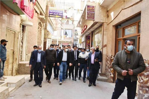 رصف منطقة القيسارية ببلبيس ببلاط الانترلوك