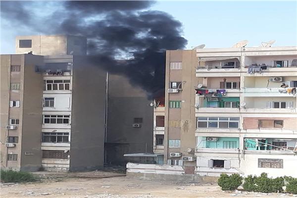اخماد حريق بوحدة سكنية في السويس