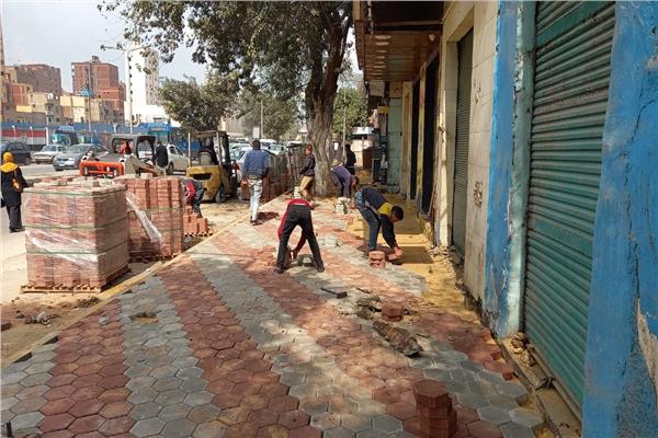 تركيب "الإنترلوك" في جنوب الجيزة
