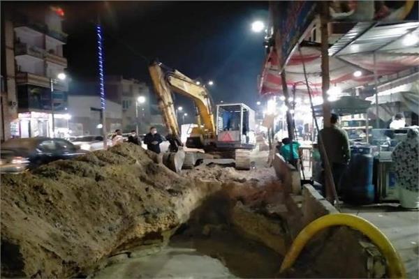اصلاح  عطل بخط طرد الصرف الصحي