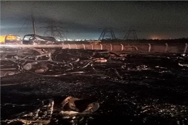 حادث انفجار سيارة نقل بأسيوط