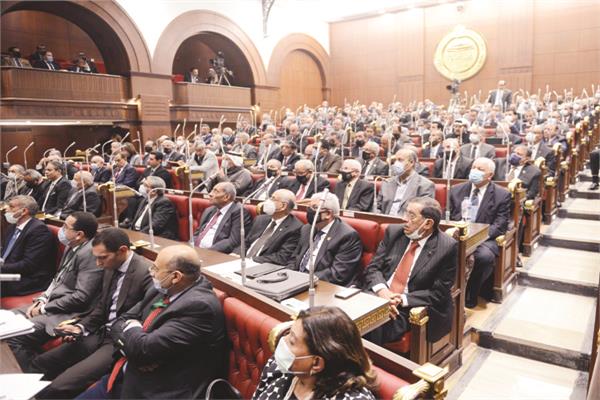 أعضاء مجلس الشيوخ فى أول جلسة عمل لهم 