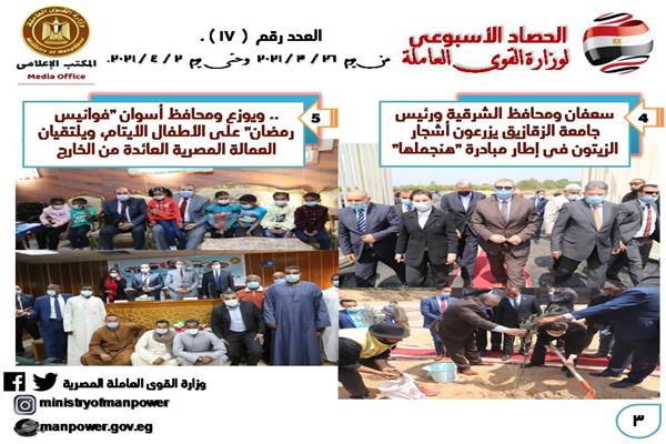 حصاد الأسبوع لوزارة القوى العاملة