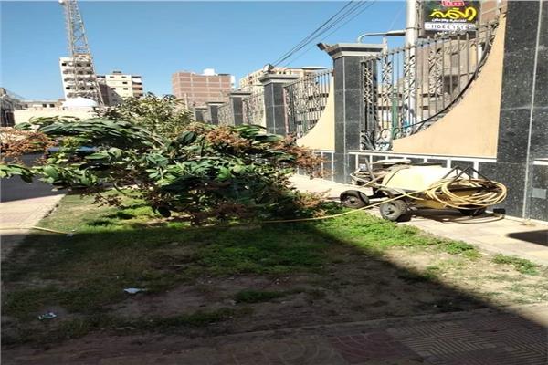 اعمال الرش والتطهير للمصالح الحكومية والخدمية بالمنيا