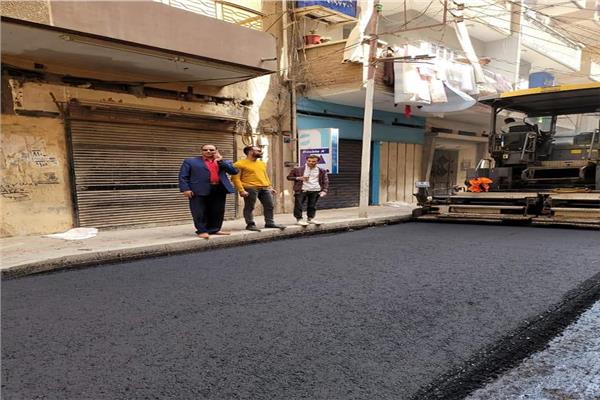 تطوير ورصف شوارع وميادين حى غرب شبين الكوم